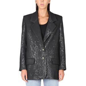 THE MANNEI Women's Sequin Single-Breasted Blazer Women BLACK Coats & Jackets